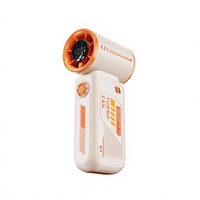 Mini ventilateur portatif en plastique, rechargeable, avec affichage numérique, 3 vitesses, moteur sans balais, 5 pales, pour l'extérieur