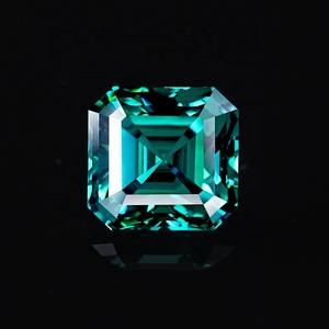 SICGEM 6mm 1 carato Asscher taglio verde scuro Color smeraldo VVS Moissanite pietre sciolte un pezzo singolare fantasia gemma - Product Image 2