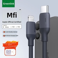 Kabel Pengisi Daya iPhone 14/13 Resmi Bersertifikasi MFi Green Alliance Tipe-C/PD30/20W Pengisian Cepat 1.5m 2.1-3A Silikon