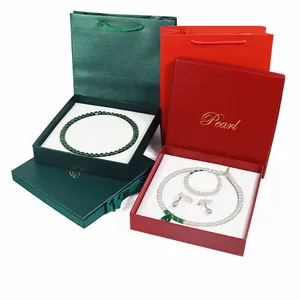 Pearl Necklace Gift Jewelry Set Box Bow Necklace Display Storage Box Jewelry Packaging Gift Box