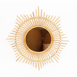 Nordic Style Round Rattan <b>Mirror</b> Rattan Long <b>Mirror</b> Wall Decoration From Vietnam - Product Image 5