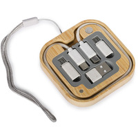 Ensemble adaptateur USB en bois de bambou écologique, câble Type C en paille de blé, kit de connecteurs USB multifonctions, cadeau promotionnel d'entreprise