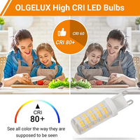 Ampoule LED G9 4,8W T4 G9 à double culot pour lustre 220V-240V 530LM pour éclairage domestique non dimmable