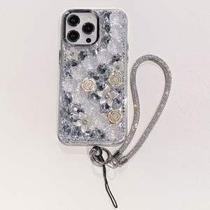 Funda de Teléfono de Lujo con Pedrería Completa y Diseño de Pulsera con Flor de Rosa 3D para <span class=keywords><strong>Honor</strong></span> 300 Huawei P70 Mate 60 - Product Image 1