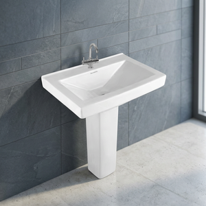 Vistaar Colorful Printed Square Ceramic Pedestal Wash Basin Elegant Modern Bathroom Lavabo - Product Image 2