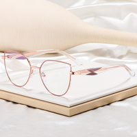 MS 82214 Lunettes œil de chat à la mode pour femmes avec lentille AC Motif imprimé Cadre optique Acier inoxydable Matériau PC
