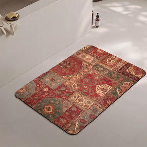 Alfombra de baño de cocina de lujo con luz americana Retro moderna, juego de alfombrillas de cocina antideslizantes impermeables de barro de diatomeas de lino largo - Product Image 3