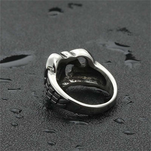 Men's <b>Silver</b> Heart Shape Stainless Steel <b>Ring</b> Geometric Punk Style Fashion Jewelry Gift 26098 - Product Image 3