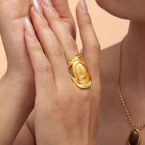 Модное регулируемое кольцо в форме соломенной шляпы - Product Image 5