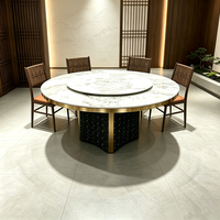 Table de salle à manger ronde grande, manuelle et électrique, en fer forgé, pour extérieur, style côtier moderne, luxe léger, pour restaurant, hôtel, club