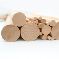YUESHEN Varilla Redonda de Madera de Haya Personalizada, Varios Diámetros y Longitudes, Piezas de Madera de Haya para Mecanizado CNC