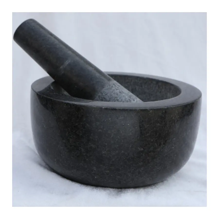 Çin kalite doğal el hareketi pişirme grind 16*8cm aile granit harç harçları pestles