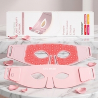 Masque oculaire LED à lumière rouge pour le traitement des cernes, OEM, logo personnalisé, rose, en silicone, appareil de beauté pour les yeux, soin de la peau, masque oculaire à lumière rouge