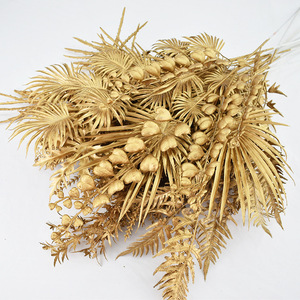 M238 Decoración <span class=keywords><strong>de</strong></span> Fiesta al por Mayor, Planta Artificial <span class=keywords><strong>de</strong></span> Eucalipto Dorado <span class=keywords><strong>de</strong></span> Plástico, Hojas Doradas <span class=keywords><strong>de</strong></span> Palma - Product Image 2