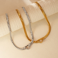 Collier chaîne exagéré en acier inoxydable doré pour femme, bijoux fantaisie, accessoires d'été