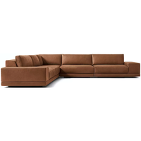 Canapé de salon de luxe style italien, ensemble de canapés modulaires à accoudoirs larges, personnalisable, en cuir, avec coussins doux et moelleux, pour hall d'entrée et appartement