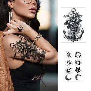 Tatouages Éphémères Manchettes Semi-Permanents Réalistes pour Hommes et Femmes, Type Faux Tatouages <span class=keywords><strong>Bras</strong></span> Complet Étanche Longue Durée 3 Semaines Bleu Foncé - Product Image 5