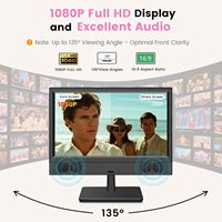 Televisor Inteligente Negro de 15.6 Pulgadas HD 1080p LED 60Hz con Altavoz Integrado, Sintonizador Digital ATSC, Entradas WiFi/USB/AV con Miracast, Pantalla Plana Ancha