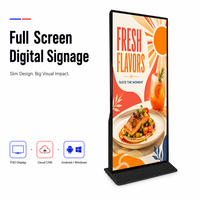 KINGONE Écran publicitaire 4K de 75 pouces à écran plein, lecteur multimédia, affichage numérique LCD vertical sur pied pour hôtel