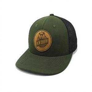 Casquette de camionneur pour adulte, 6 panneaux structurés, en maille respirante, avec logo personnalisé en cuir, pour usage décontracté en extérieur, fabriquée au Vietnam - Product Image 2