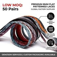 Lacets plats creux WEGOODZF Premium 8 mm, multicolores, en polyester, pour chaussures décontractées et chaussures de sport