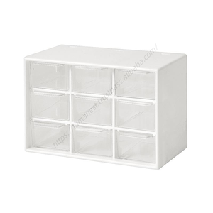 Vente en gros, Meilleure vente : Boîte de rangement en plastique à tiroirs empilable à 9 compartiments pour papeterie de bureau, bijoux et maquillage, format compact - Product Image 5