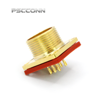 Konektor Bundar Hermetis Seri PSCCONN MX MX15K8T, Konektor Kedap Gas 8 Pin Baja Tahan Karat, Plug & Socket