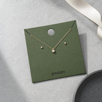 9 styles de cartes de présentation de bijoux en papier vert foncé en gros avec trous de suspension pour boucles d'oreilles, colliers, pinces à cheveux, emballage