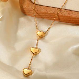 Collar de Cadena <span class=keywords><strong>Simple</strong></span> de Acero Inoxidable con Colgante de Corazón para Mujer, Accesorios Modernos para Uso Diario, Resistentes al Agua, Joyería de Moda para el Cuello - Product Image 4