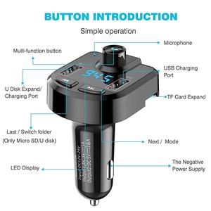 Adaptador Inalámbrico para Auto BT36, <span class=keywords><strong>Kit</strong></span> para Auto con Transmisor FM Bluetooth, Llamadas Manos Libres, Reproductor de Música, Compatible con Tarjeta TF y Memoria USB - Product Image 4