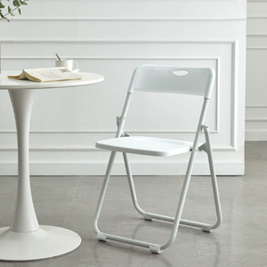 Sedie pieghevoli moderne bianche e nere con struttura in ferro-scuola portatile e uso esterno impilabili in metallo sedie pieghevoli all'ingrosso - Product Image 4