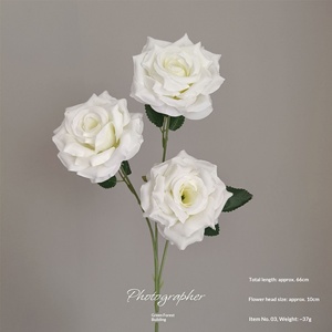 Fleurs artificielles en soie blanches pour mariage, allée de la chapelle, arrangement au sol, roses, lys, tulipes, accessoires de photographie en extérieur, décoration intérieure - Product Image 2