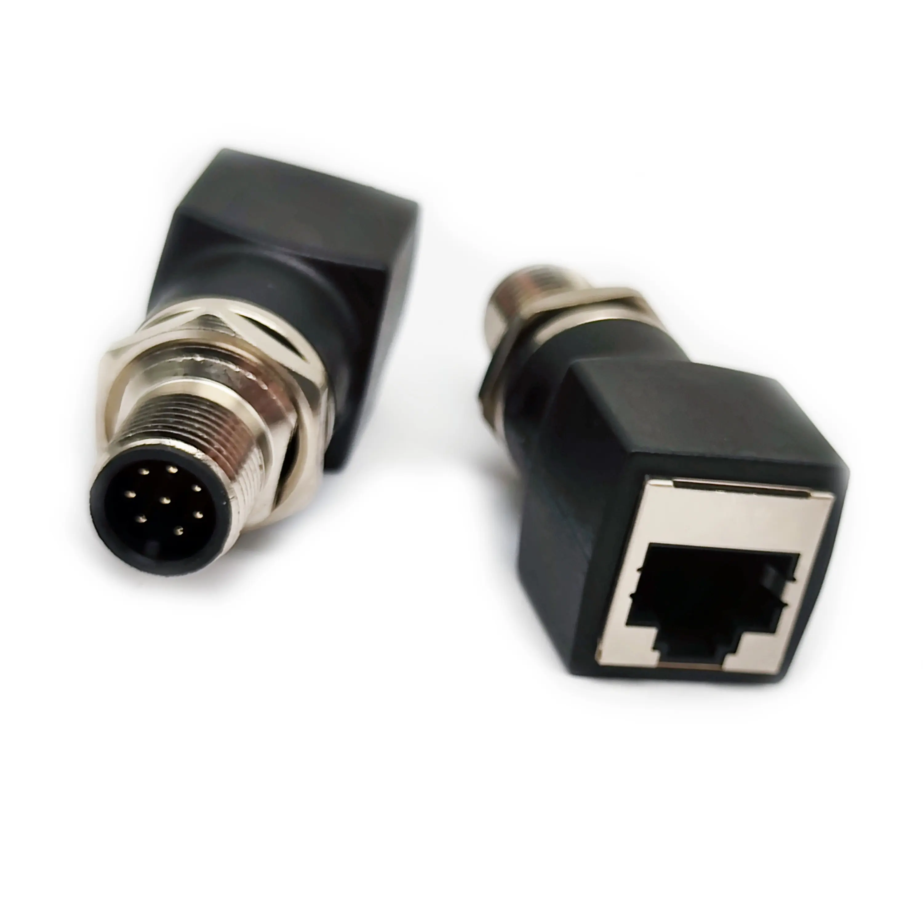 Connecteur Leaka M12 8 cœurs vers RJ45 8 broches A codage mâle et femelle adaptateur Gigabit Ethernet