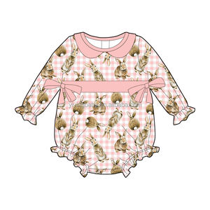 ชุดรอมเปอร์เด็กแรกเกิดลายกระต่าย ยี่หยิง ผ้าไผ่นุ่ม คอ<span class=keywords><strong>ตุ๊กตา</strong></span> <span class=keywords><strong>แขน</strong></span>ยาว สำหรับเด็กผู้หญิง พร้อมโบว์ สำหรับใส่ในชีวิตประจำวัน ออกนอกบ้านแบบสบายๆ - Product Image 4