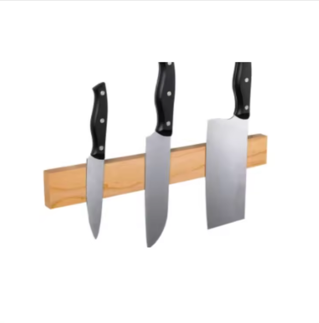 Customization Wooden Magnet Knives Strips Rubber Wood Magnetic Knife Holder