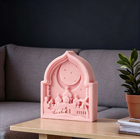 Moule en silicone 3D en relief lune, réutilisable, pour bougie aromatique croissant de lune DIY, idéal pour la décoration artistique et artisanale à domicile - Grande Vente