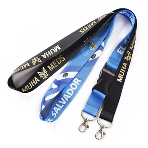 Lage Verzendkosten Fabrikant Gedrukt Polyester Sublimatie Sleutelhanger Riem Custom Lanyards Met Logo Custom