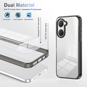 เคสโทรศัพท์แบบแข็งด้านหลัง PC ใสหรูหรา + เกราะกันชน TPU สำหรับ <span class=keywords><strong>VIVO</strong></span> Y03 Y100 Y17S Y17 Y11 Y36 Y78 Y16 Y22S Y22 <span class=keywords><strong>Y15S</strong></span> Y35 Y15A - Product Image 4