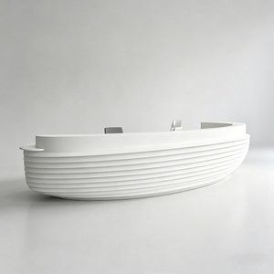Custom Oem Odm Fiberglass Art Front Desk Luxury Reception Counter Shape for Hotel Mall Lobby - Product Image 3