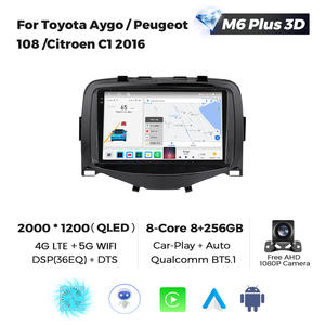 MEKEDE M6 3D système stéréo de voiture Android 360 caméra panoramique pour Toyota Aygo Peugeot 108 Citroen <span class=keywords><strong>C1</strong></span> 2016 BT avec DVR ADAS - Product Image 3