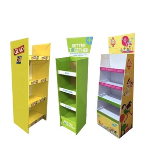 Expositor de Snacks Plegable de Cartón Corrugado Ecológico Moderno Personalizado, Estante de <span class=keywords><strong>Piso</strong></span> de Múltiples Niveles para Promoción de Snacks en Tiendas - Product Image 1