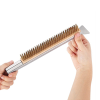 Brosse de nettoyage pour four à pizza détachable de 21 pouces avec grattoir, brosse en métal résistante à la chaleur pour four à pizza, pierre à pizza, barbecue, grill