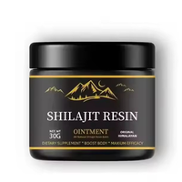 Supplément énergétique en résine dorée de Shilajit de l'Himalaya pur naturel OEM Vente en gros Extrait de 30g 50g dans un récipient en verre