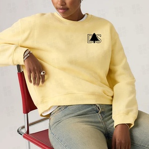OEM Embroidery logo Oversized Women's French Terry <strong>Baggy</strong> <strong>Jumper</strong> <strong>Long</strong> Sleeves Sweatshirt CrewNeck Ringer Sweatshirt for Women - Product Image 3