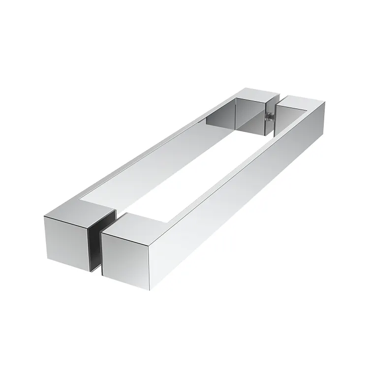 Wholesale Luxury Glass Door Handle Zn Alloy Square Tube Shower Door Pull Handle Manufacturers