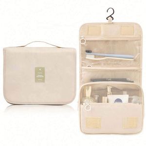 Bolsa de Aseo de Viaje de Gran Capacidad para Mujer, Impermeable, Colgante, de Malla, para Cosméticos y Maquillaje, con Compartimentos - Product Image 1