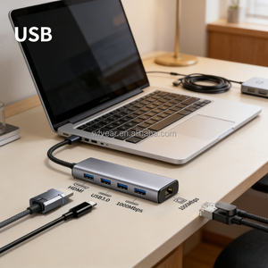 Adaptateur <span class=keywords><strong>USB</strong></span>-<span class=keywords><strong>C</strong></span> multifonction 7-en-1 HUB multiport 2.0 4K 30Hz pour 2.0 7 <span class=keywords><strong>USB</strong></span> 3.0 3.5MM AUX en alliage d'aluminium pour transfert de données - Product Image 6