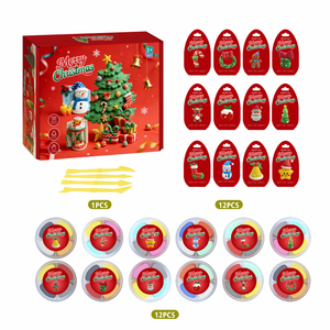ชุดดินปั้นแห้งเร็วสำหรับคริสต์มาสแบบขายส่ง <span class=keywords><strong>12</strong></span> ชิ้น รูปทรงเทศกาลต่างๆ ปลอดสารพิษ รับผลิตแบบ OEM พร้อมโลโก้และบรรจุภัณฑ์ ของขวัญงานฝีมือ DIY สำหรับเด็ก - Product Image 2