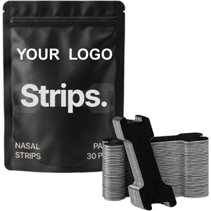 Tiras Nasales Correctoras de Respiración (60mm*20mm) para Dejar de Roncar, Ayuda para Dormir Bien, Cuidado de <span class=keywords><strong>la</strong></span> <span class=keywords><strong>Salud</strong></span>, Color Negro, Personalizadas - Product Image 1