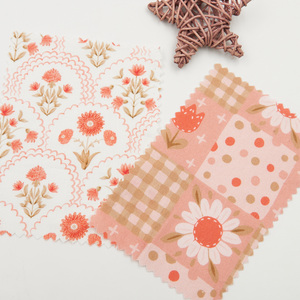 Kain Katun Poplin Cetak Siap Pakai Motif Bunga Matahari dan Kotak-kotak Gaya Segar untuk Piyama Bayi - Product Image 4